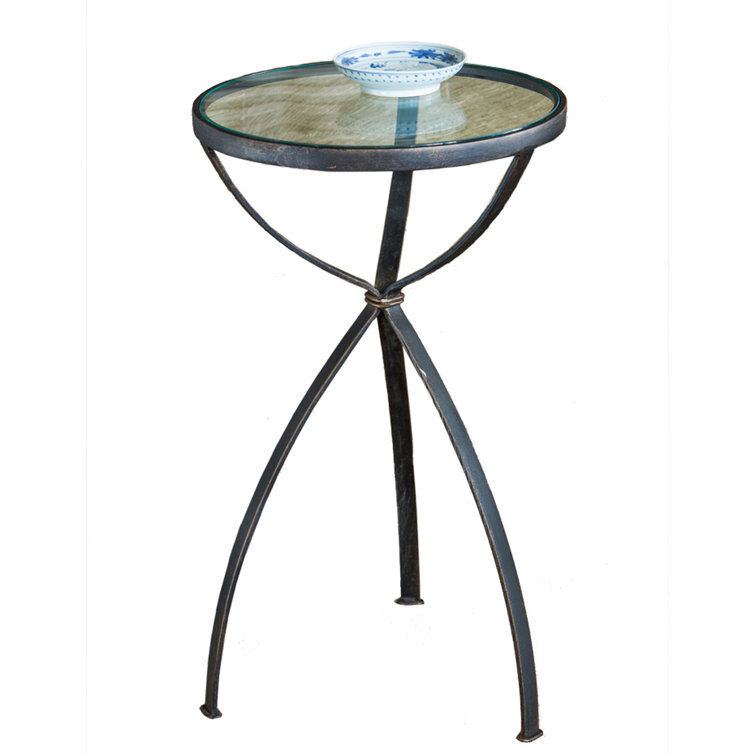 Brayden Studio® Casula Glass Top 3 Legs End Table Wayfair
